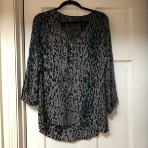 Silk animal print blouse